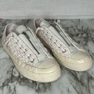 Converse Women's Chuck 70 OX Open‎ Crochet Zip-Up Sneakers- Sz 7